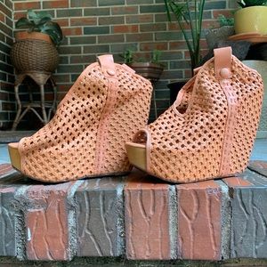 Jeffrey Campbell basket weave wedges